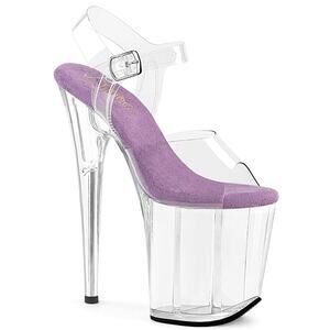 Pleaser Flamingo 808 Clear w/ Lavender Footbed
